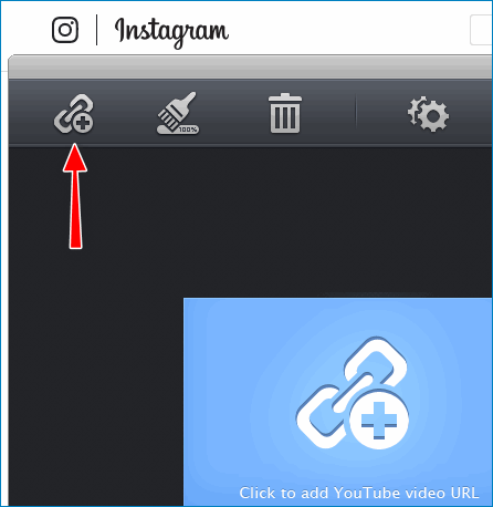 Кнопка добавления ссылки Instagram